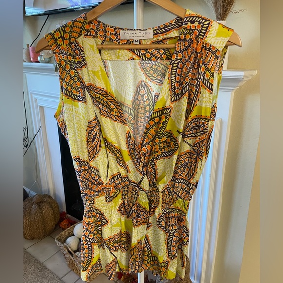 Trina Turk Multicolor Leaf Pattern Top, medium - Picture 1 of 3